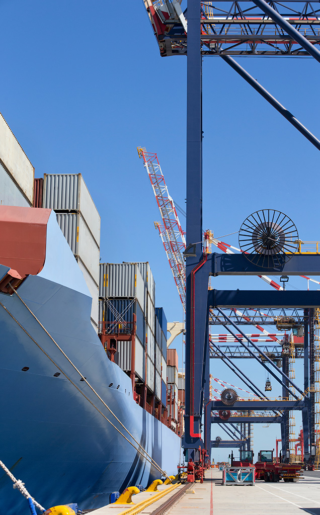 container ship loaded with cargo containers